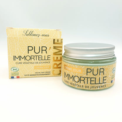 Crème visage de jour à l'huile essentielle d’Immortelle Bio et Acide hyaluronique - 50ml