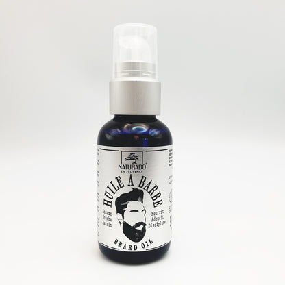 Huile à barbe nourrissante et adoucissante 100% naturelle - jojoba, sésame, et raisin - Bio - 50ml