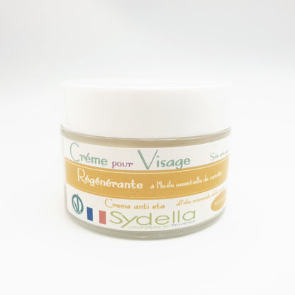 Crème visage régénérante à l'huile essentielle de carotte, huile végétale d'abricot et huile d'olive - 45 ml